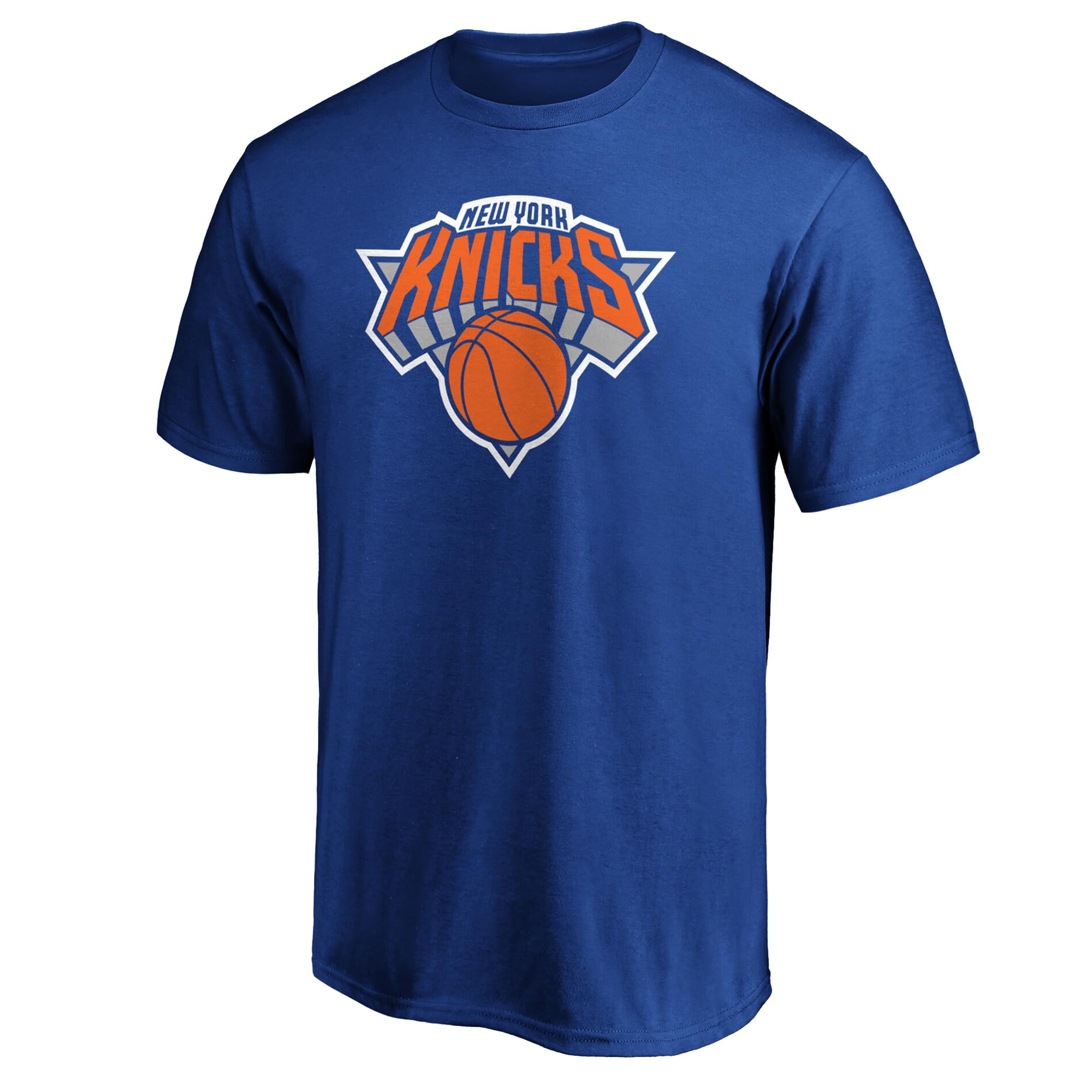 Outerstuff NBA Kids Youth 8-20 Official Team Color Polyester Performance Primary Logo Short Sleeve T-Shirt (New York Knicks Blue 14-16)